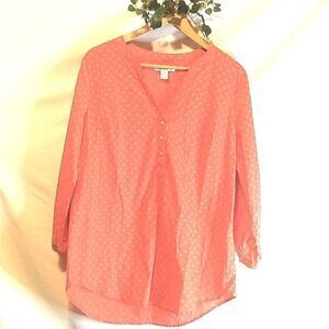 Amazon Essentials. Women's size Large. Coral floral top. EUC